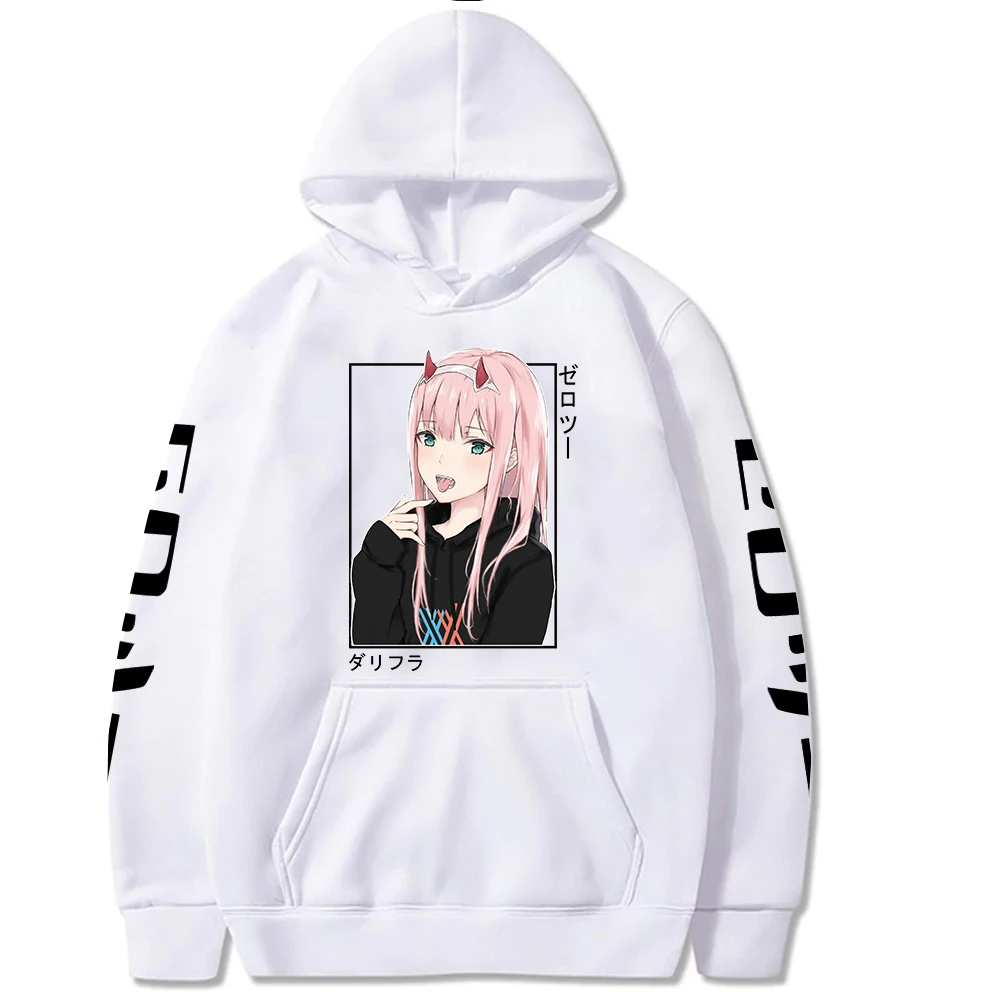 Anime Darling In The Franxx Zero Two Hoodies Harajuku Casual Streetwear Graphic Sweatshirts Unisex Hoodies