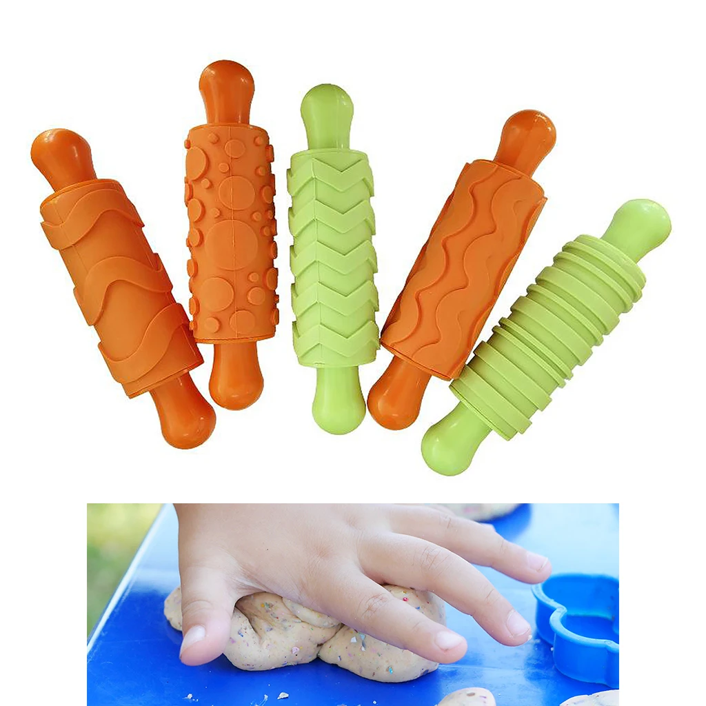 5pcs Rubber Art Clay Dough Clay Mold Roller DIY Handmade Crafts s Playing Tool Rolling Modeling Educational Toys