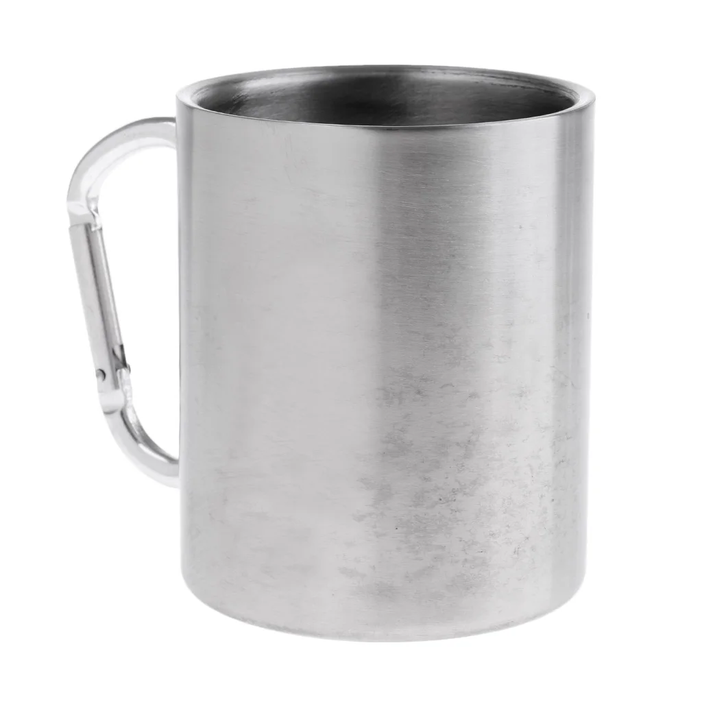 Lightweight 300ML Stainless Steel Camping Cup Coffee Picnic Mug for Climbing