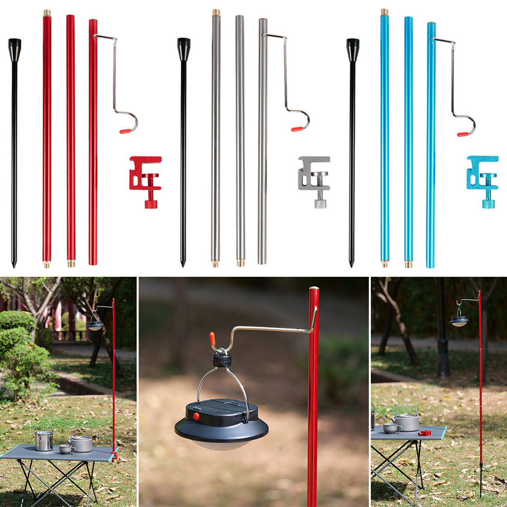 Adjustable Lantern Stand Camping Table Lamp Pole Light Stand Floor/Tabletop Holder for Outdoor Picnic Fishing Garden BBQ