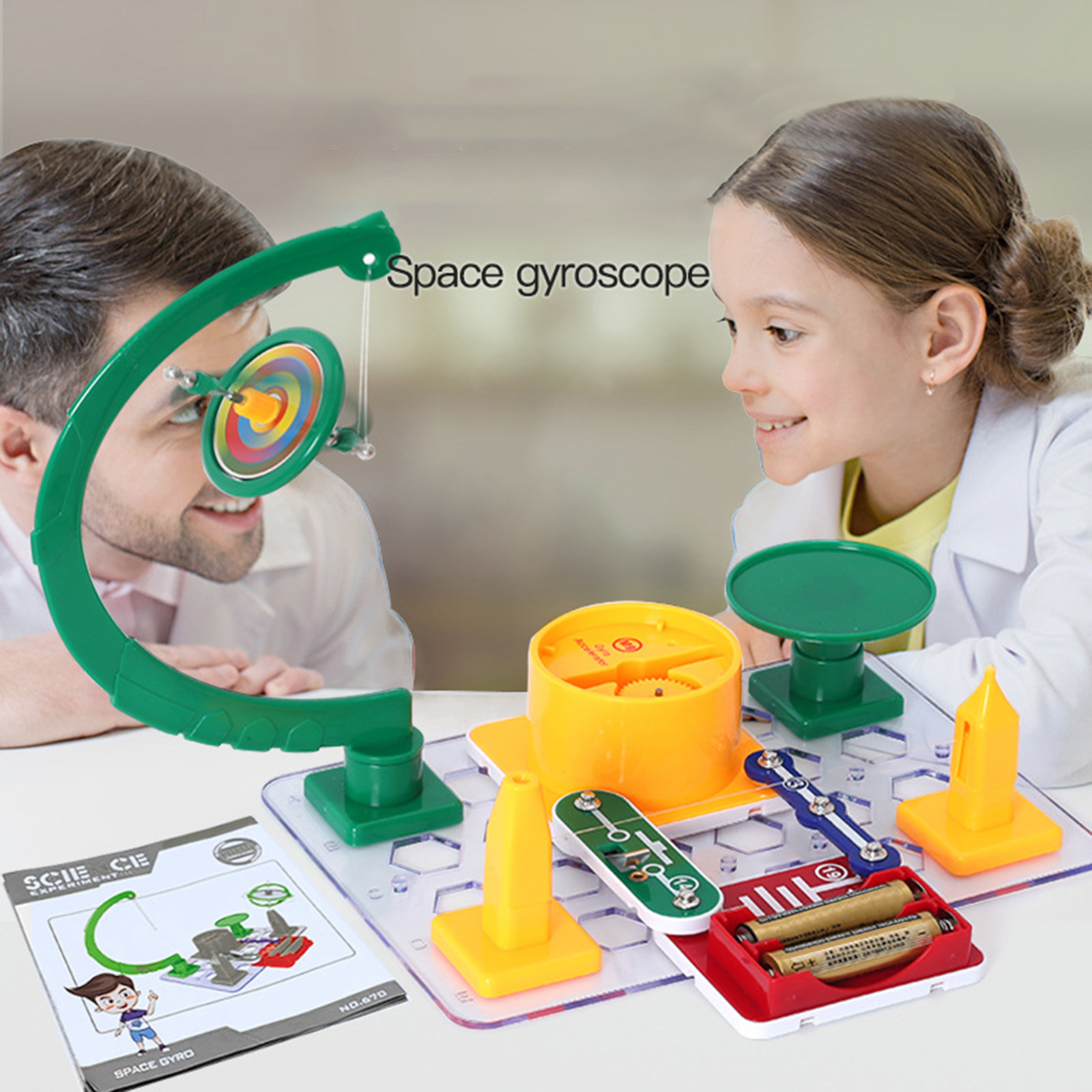 Space Gyroscope Toy Spinning Physics Building Blocks Assembly Learning Props