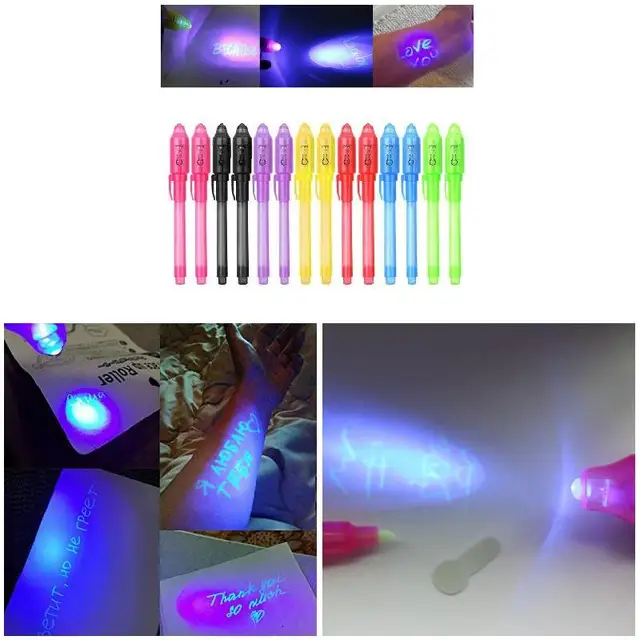 70Pcs Invisible Ink Pen With UV Pen Light Invisible Disappearing Ink Pen  for Secret Message for Kids Christmas - AliExpress