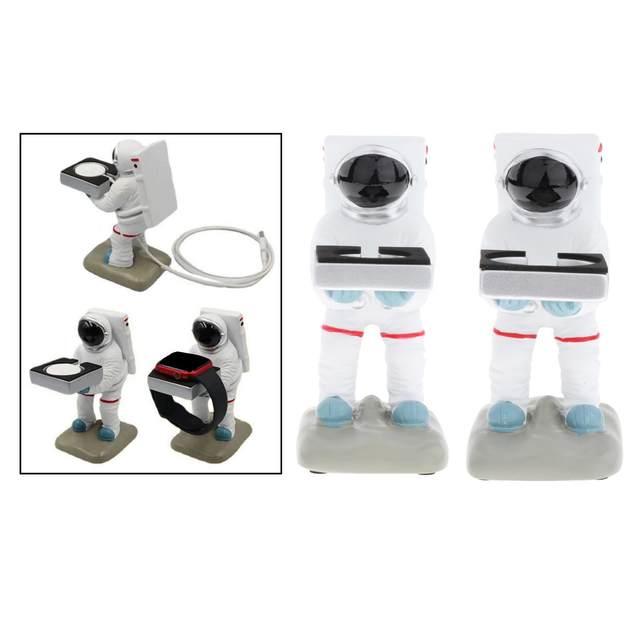 Astronaut Watch Charger Station Base for Huawei Handmade Figures Resin Novelty Desktop Decor Office Desk Decoration Durable Cool