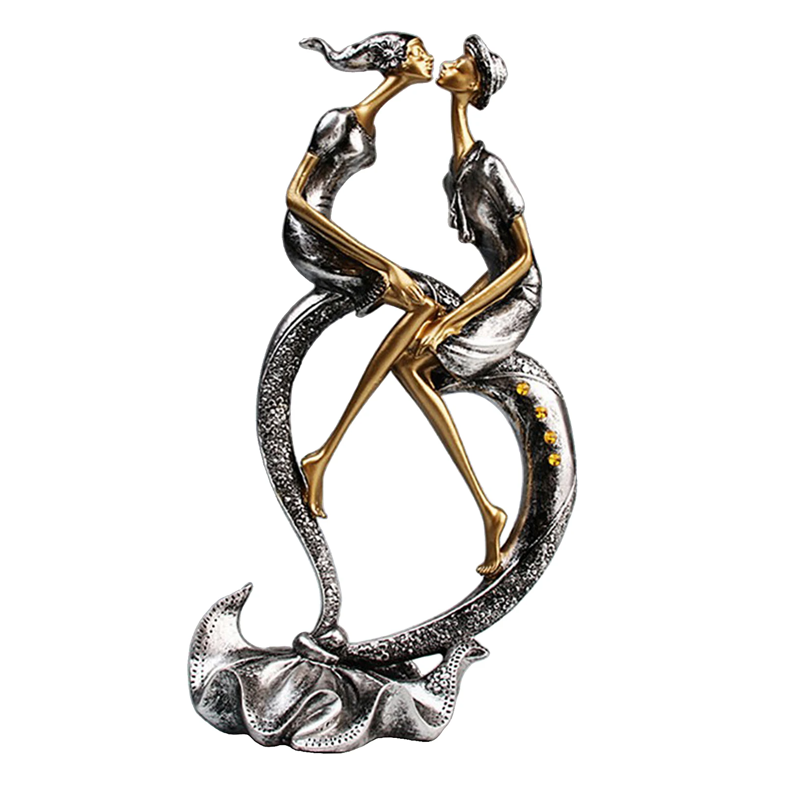 Kissing Couple Art Sculpture Passionate Love Statue Romantic Resin Figurine Ornaments