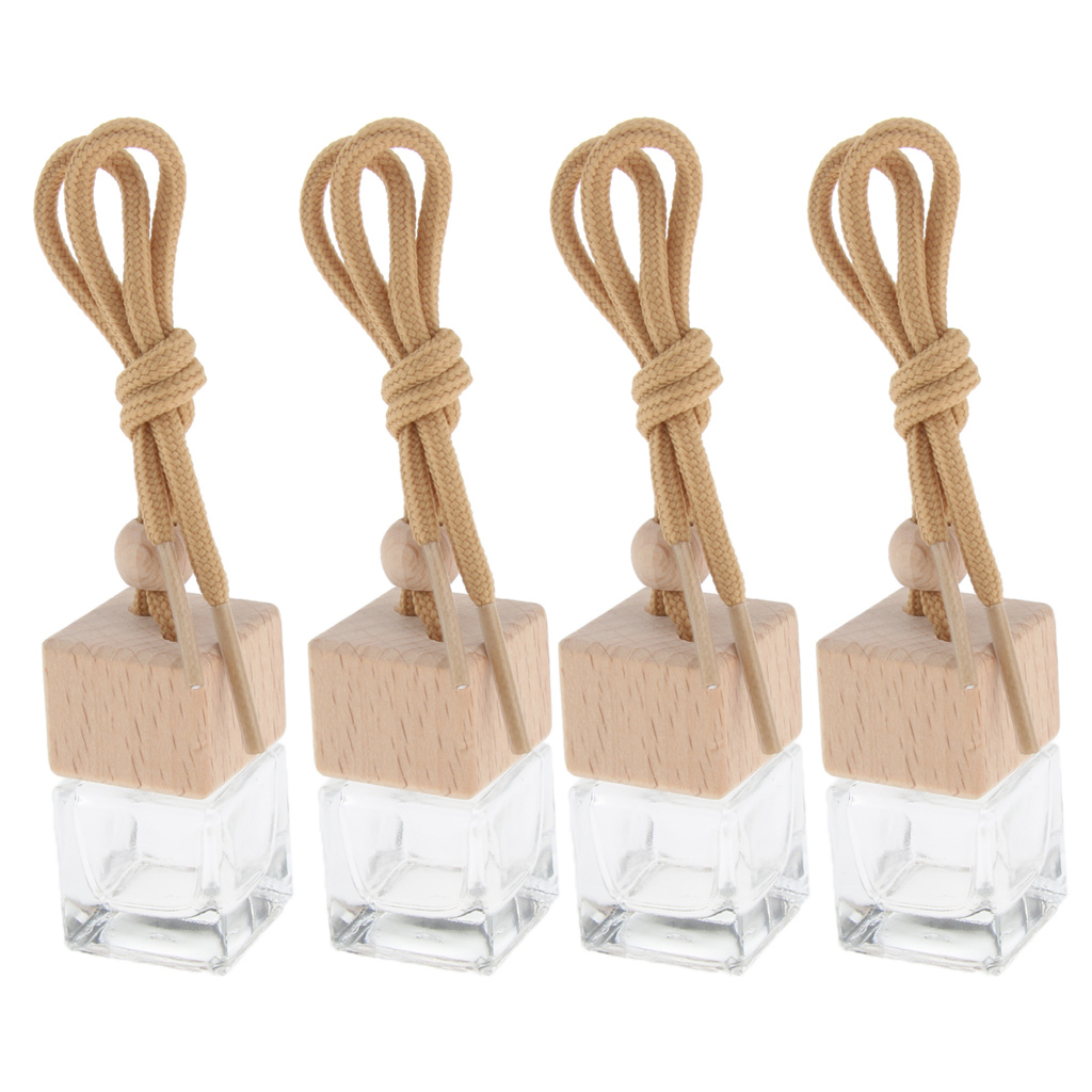 4Pcs 6ml Empty Car Hanging Perfume Bottle Diffuser Air Freshner Ornament