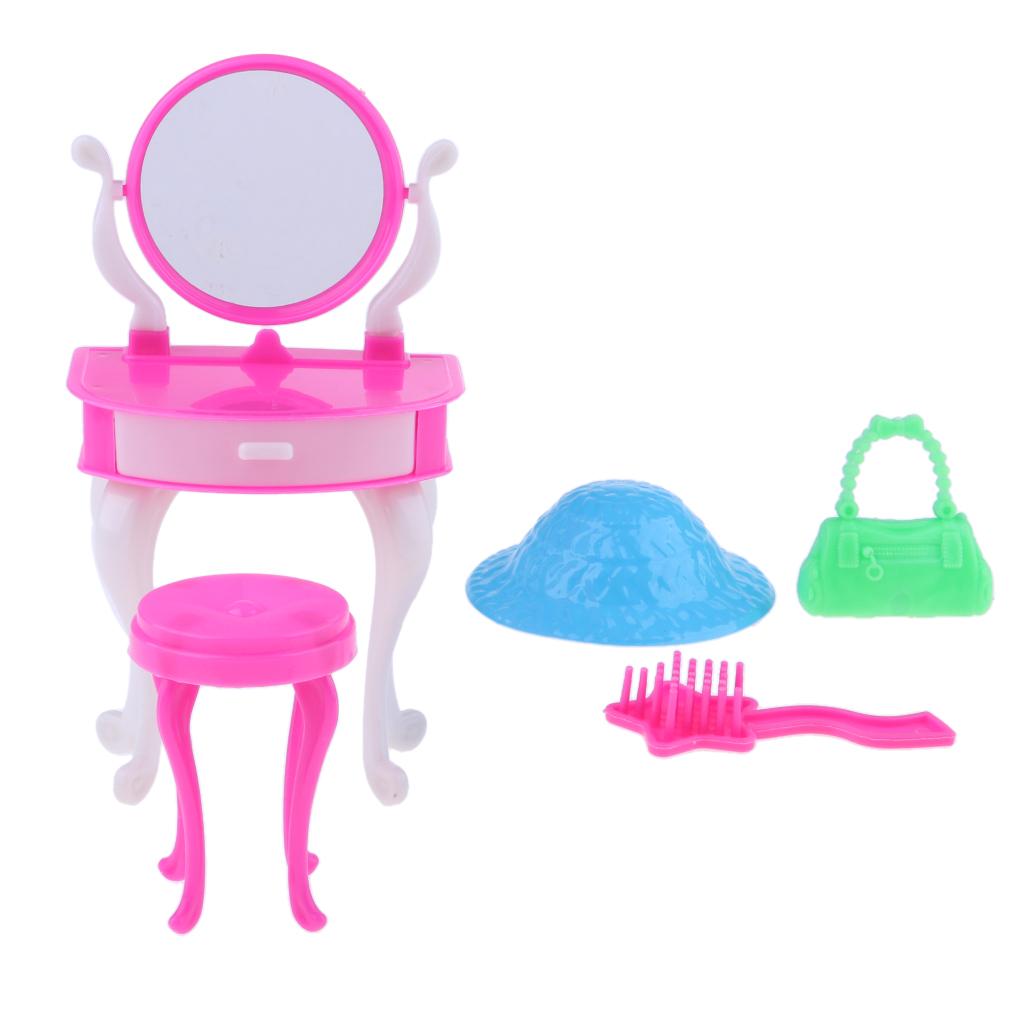 Girl Dream Wonderful Doll Dresser Set Makeup Chair + Table with Accessories
