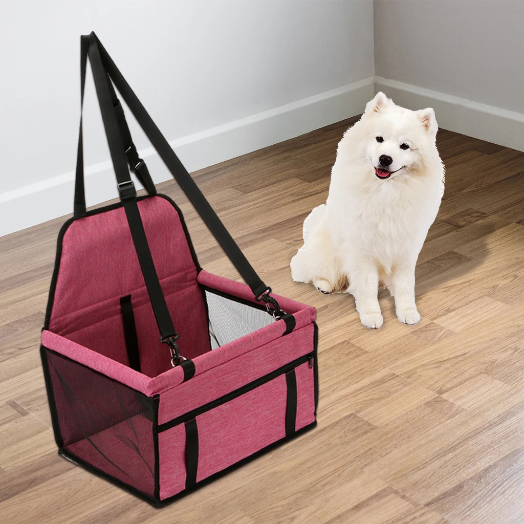Pet Car Booster Seat Carrier Cage Traveling Bags PVC Frame Puppy Mesh Sided 413824cm Car Seat Safety Chair