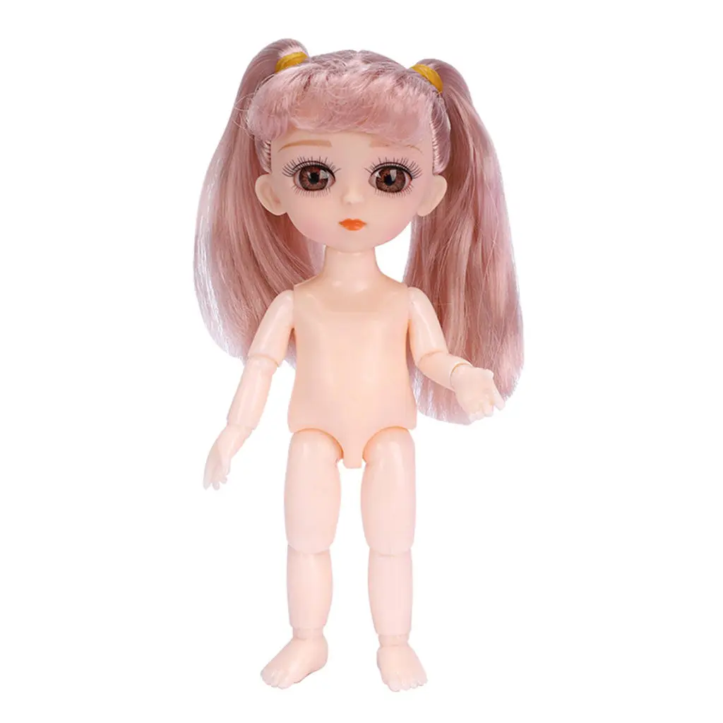 13 Joints Customized 16cm Ball Jointed Doll Body, with 3D Big Eyes and Wig, Figues for BJD Doll Custimizing DIY Making 13 Joints Customized 16cm Ball Jointed Doll Body, with 3D Big Eyes and Wig, Figues for BJD Doll Custimizing DIY Making