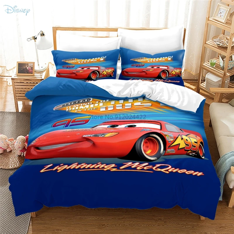 Disney Cars Juego de cama infantil 2 piezas, funda nórdica de 100 x 135 cm y funda de almohada de 40 x 60 cm, 100% algodón, certificado Öko-Tex 