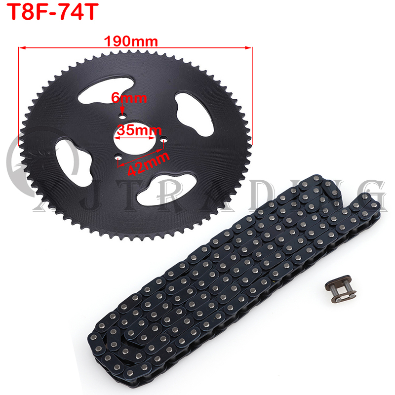 T8F-136 links Kette 74T 35mm Kettenrad Für 43cc 49cc Minimoto Moped-Roller 2 Hub Motor Pocket Bike mini Quad ATV – Detail 1