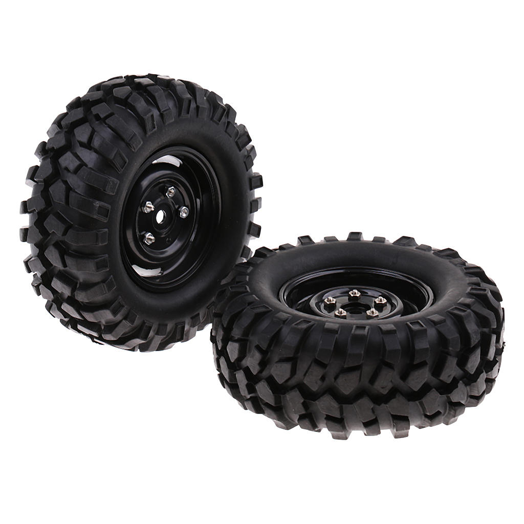 Set/2pcs Wheels Tire for 1:10 RC Rock Crawler Cars Truck  SCX10 96mm