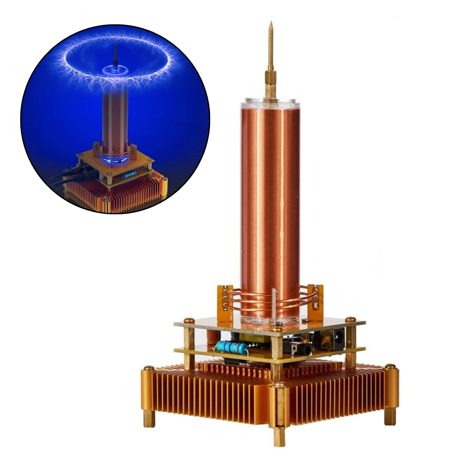 DIY Small Tesla Coil Kit Plasma Speaker Wireless Transmission + Power DC24V3A for Physics Teaching Experiment DIY Board