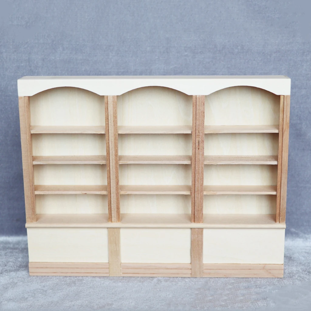 Display Cabinet walnut finish  T6304  miniature dollhouse furniture 1/12 scale 