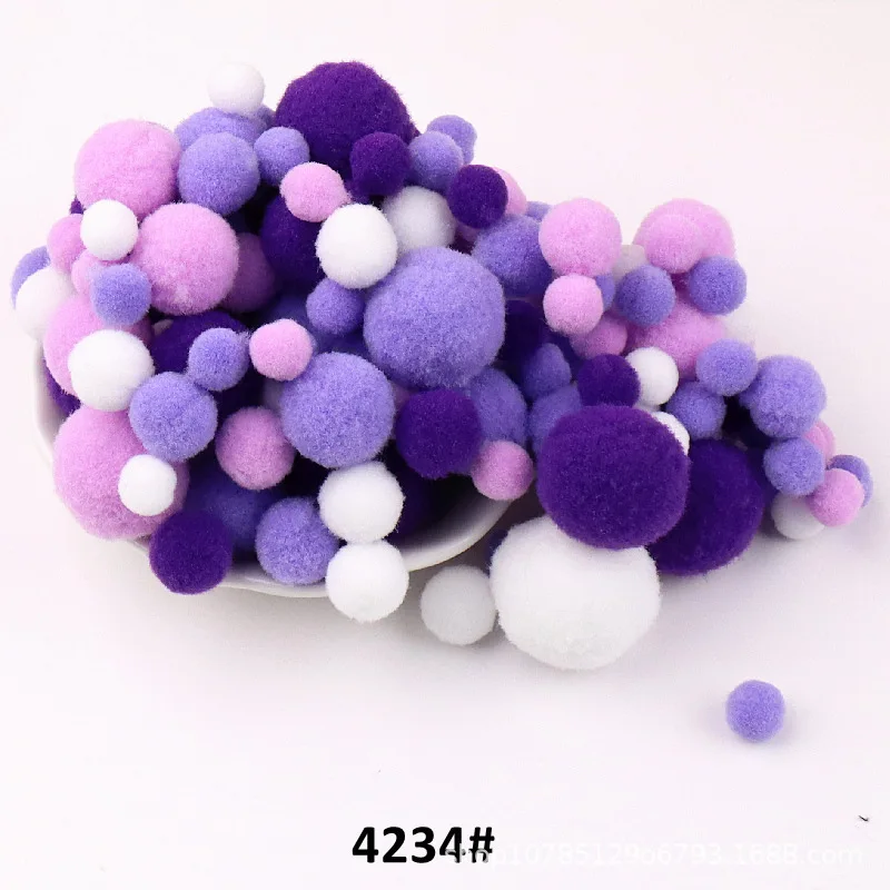 10mm To 30mm 20g Multi Size Mix Colors Pompom Fur Craft DIY Soft Pom Poms Balls Wedding Decoration Glue on Cloth Accessories