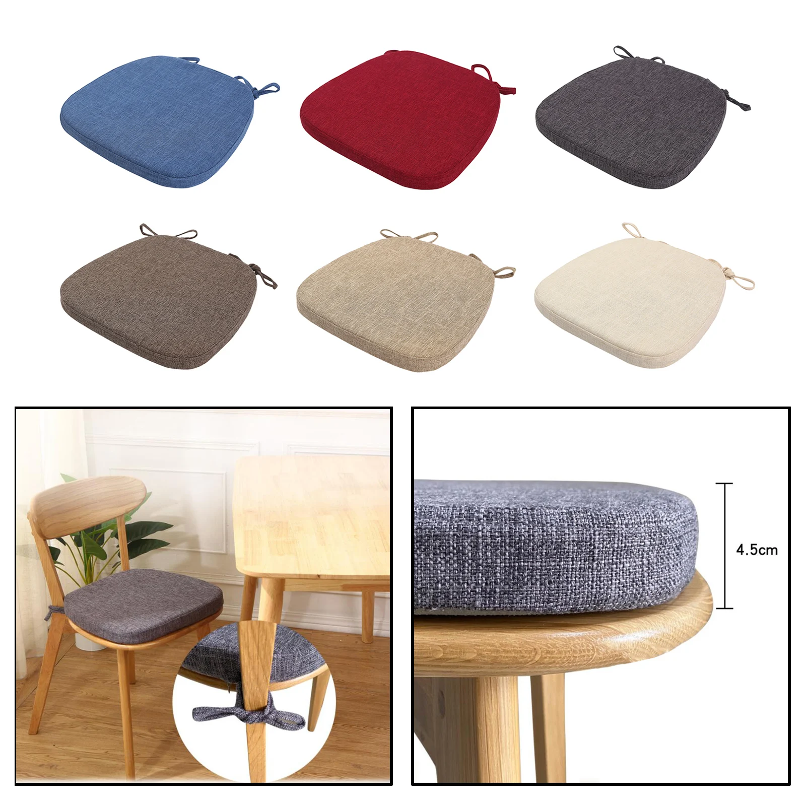Seat Cushions Cover with Ties Chair Cushion Non-Slip Dining Chair Cushion Nonslip Home Decor Supplies