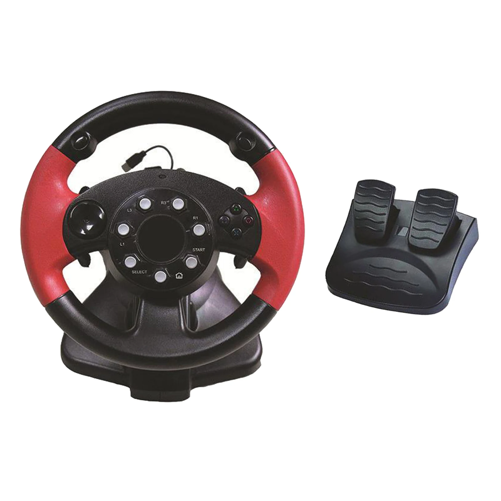 Gaming Car Racing Simulator Vibration Driving PC Steering Wheel & Pedals Set