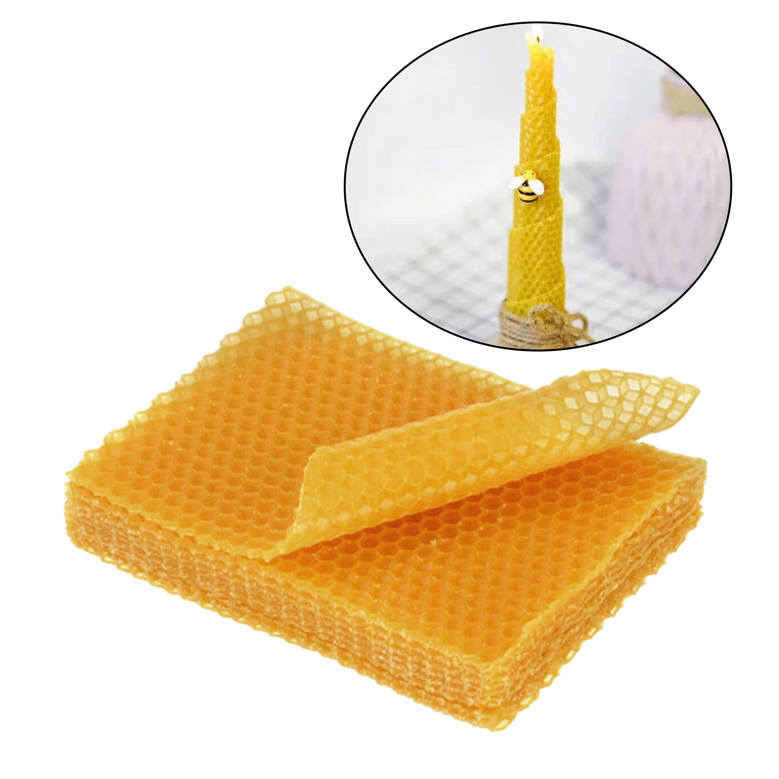 10 Pcs Beeswax Sheet, Beekeeping Foundation Sheets, Beeswax Candle Making Kit Natural Bee Wax Honeycomb Sheets for Hives