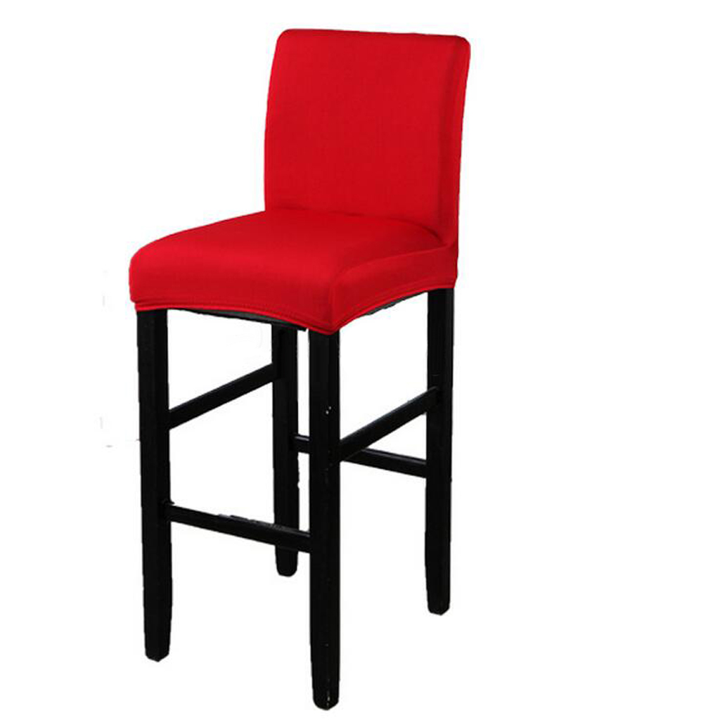 Stretch Short Chair Seat Cover Bar Height Stool Slipcovers for Wedding Party