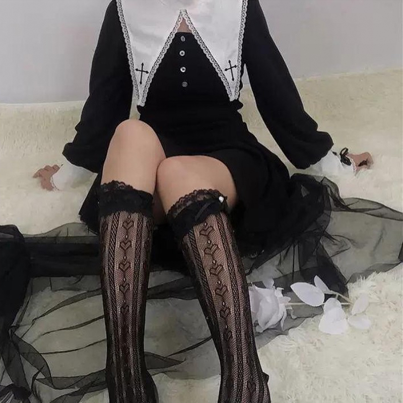 Altgoth gótico preto escuro vestido feminino harajuku