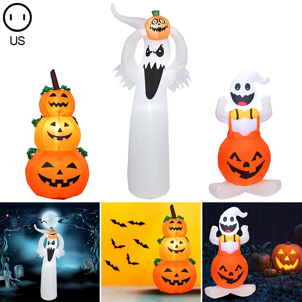 Halloween Decorations Inflatable Ghost with LED Light Outdoor Terror Scary Props Inflatable Toy Haunted House Supplies