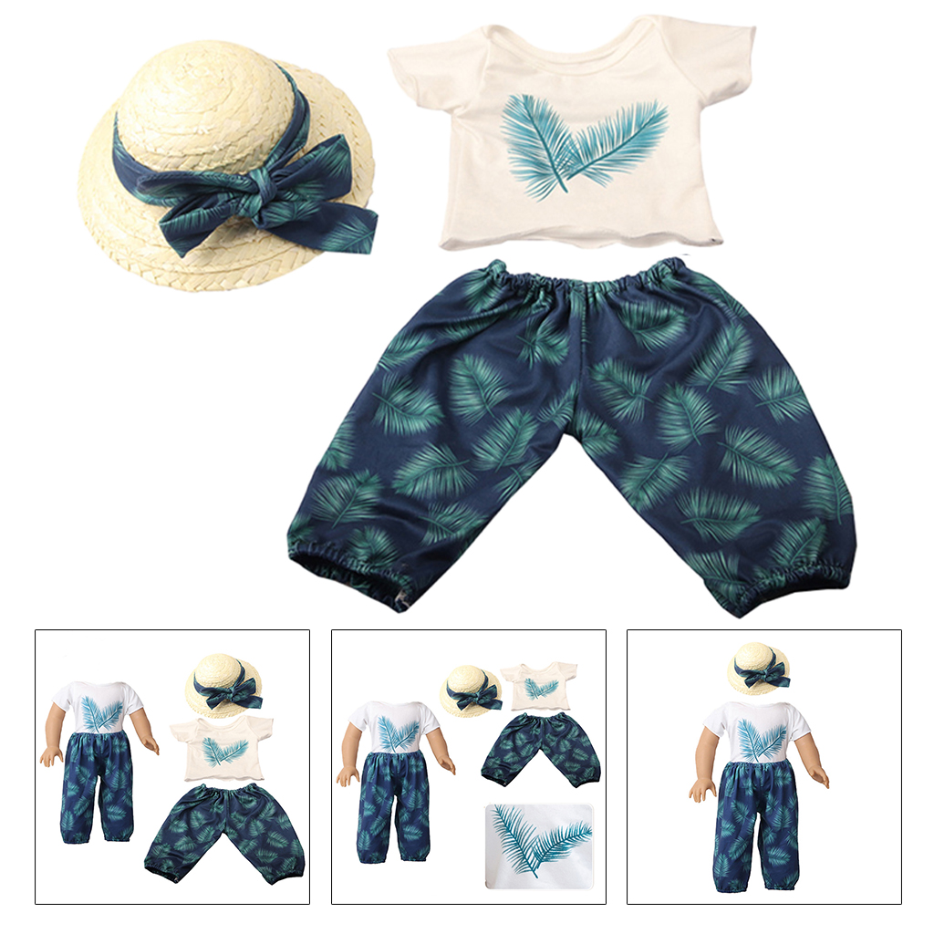 Doll Clothes for American 18 inch Doll for Child Birthday Gifts Beach Suit Leaf