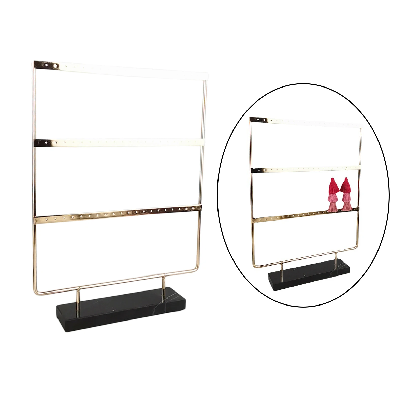 Marble Base Jewelry Holder Multi-tier Earring Display Stand Free Standing