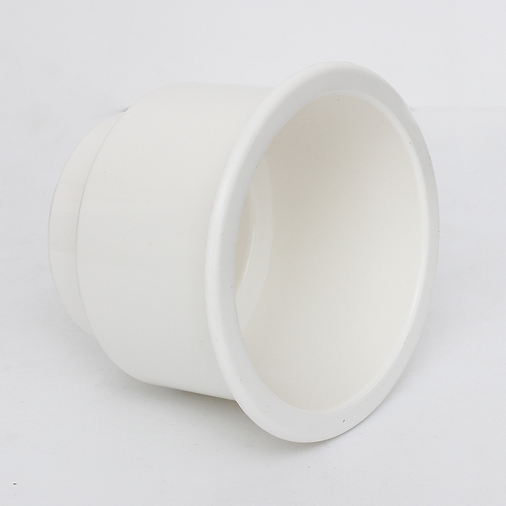 Boat/RV/Car/Marine WHITE Plastic NO Recessed Drop In Plastic Cup Drink Holder