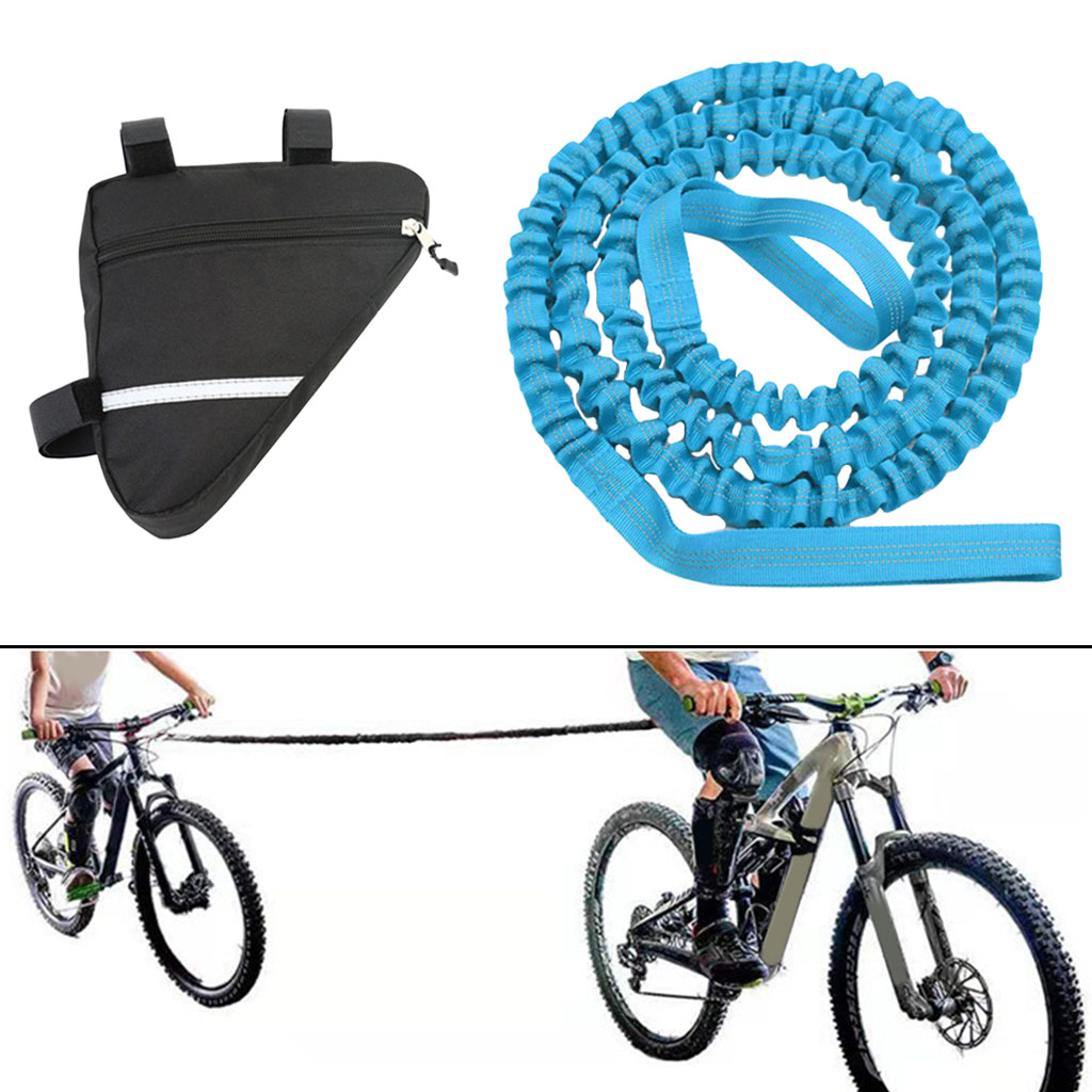 Tow Rope for Bicycle Extra Strong Bike Towing Strap with Loops for Pulling Child`s Bike 2.5m Bungee Cord Stretches up to 4.5m