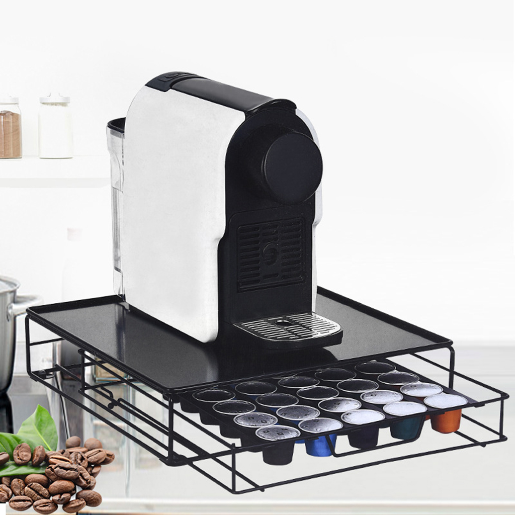 Iron Coffee Pod Drawer Holder Keeper Kitchen Basket Organizer Kitchen Counter Organizer for Kitchen Bar Hotel