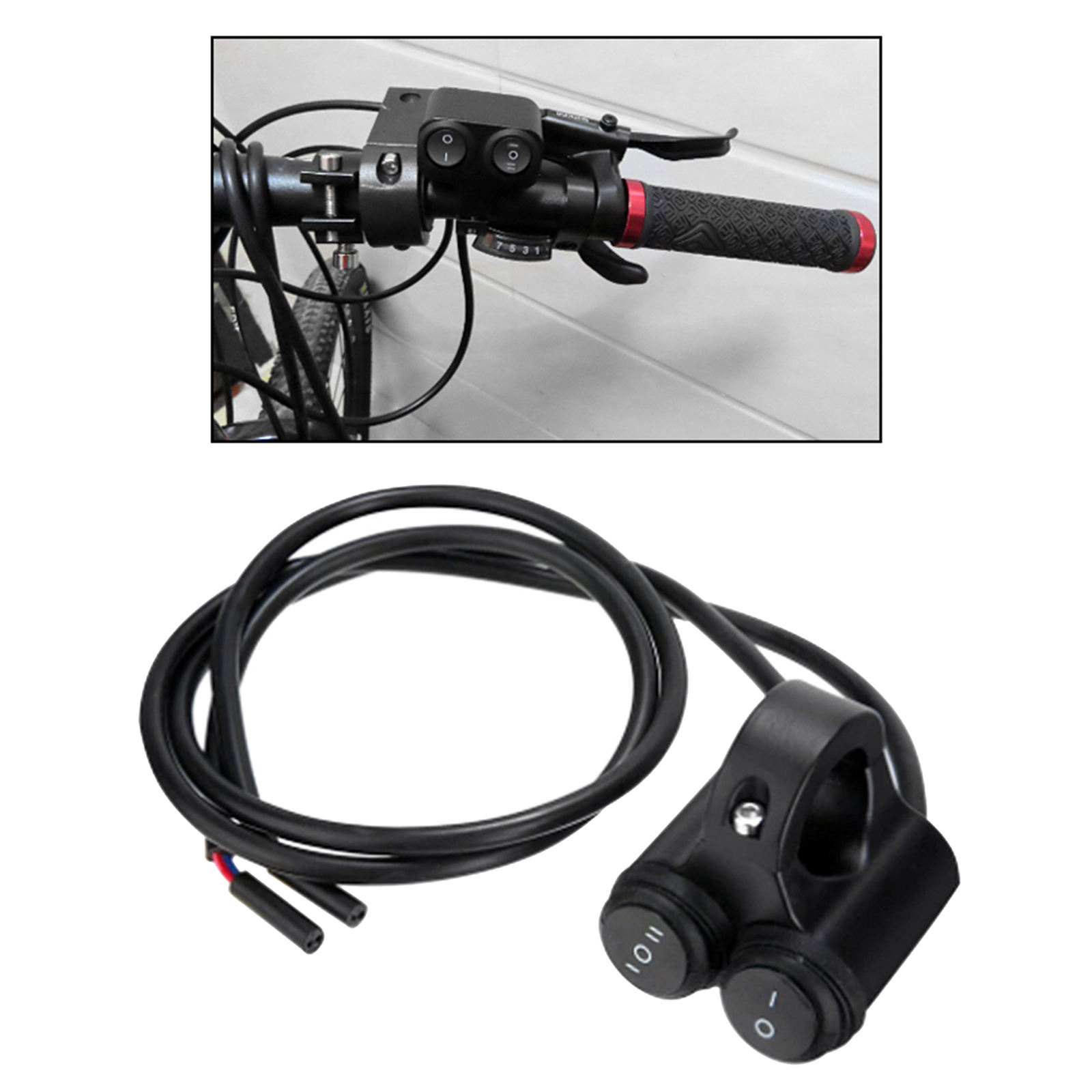 Motorcycle Switch Handlebar Motorbike Horn Turn Signal Headlight Control Buttons, with 2 Wires