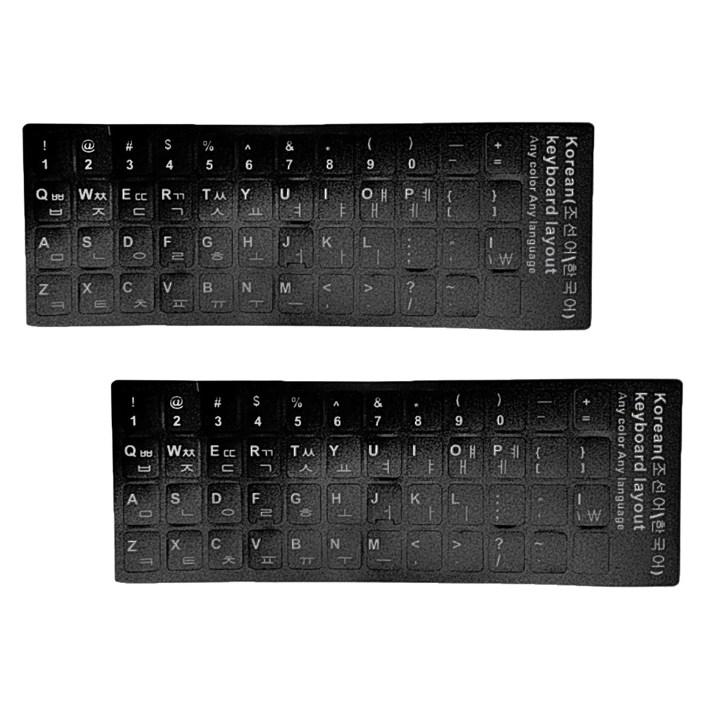 2Pcs Dustproof Korean Keyboard Sticker Cover Letters Button Alphabet Layout