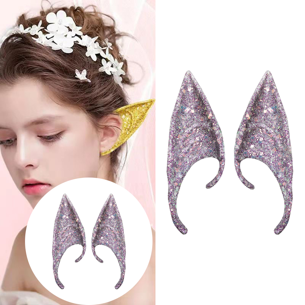 1Pair Fairy Elf Ears Pointed  Dress Up Masquerade Halloween Photo Simulation Ear Broadcast Props