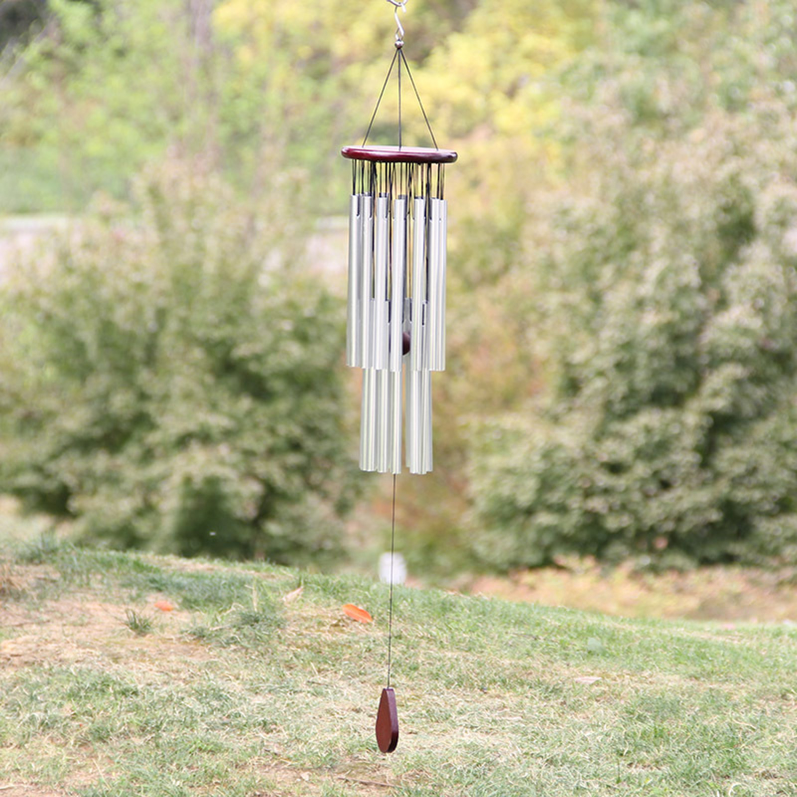 33.5 Inch Large 27 Tubes Wind Chimes Solidly Constructed Wood Aluminum Chime