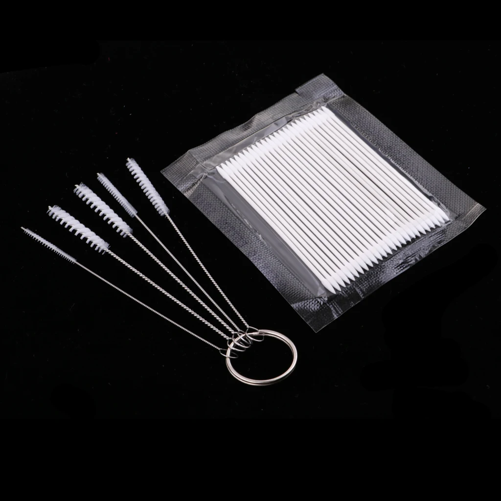 Precision Airbrush Cleaning Tool Set Nozzle Wash Kits Brushes & Cotton Swabs