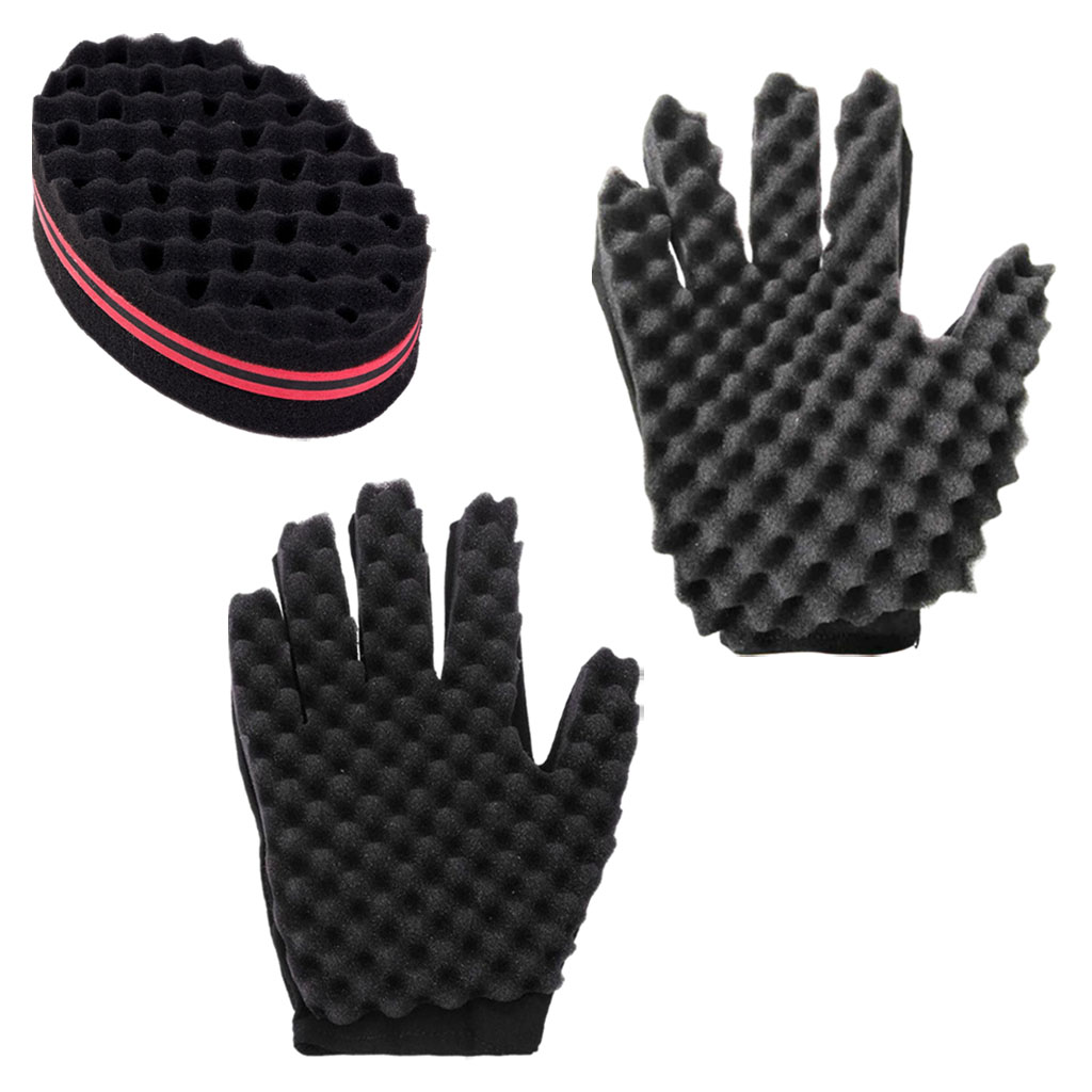 Hair Curl Sponge Gloves 1PC Sponge Soft Hair Twist Sponge Hair Sponge Glove Set for Hair Twist Curl Afro Hair Men Women Elderly