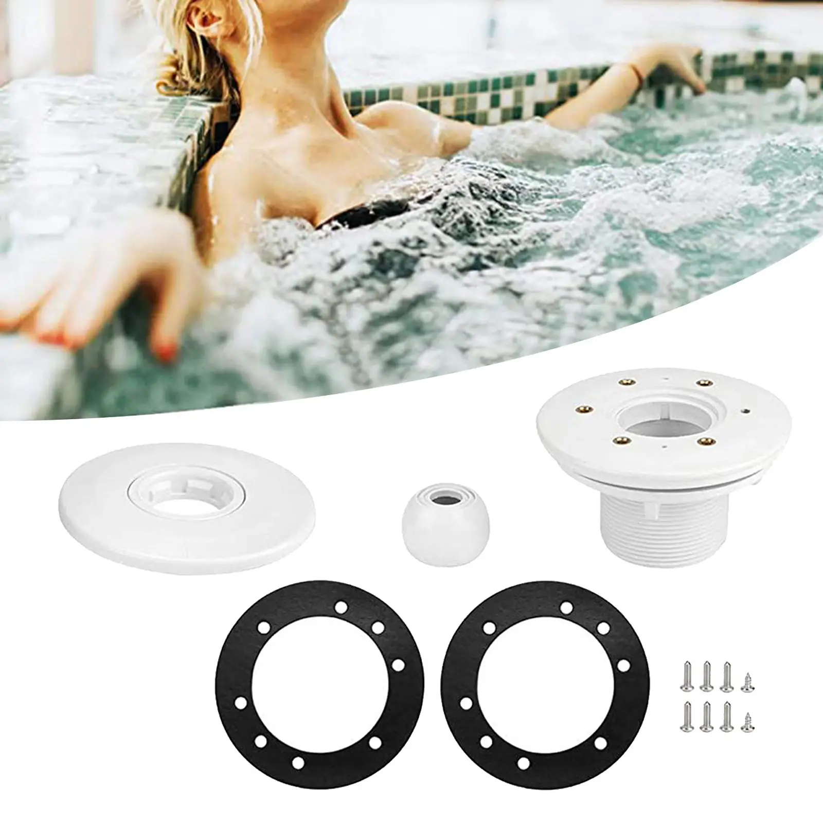 Premium Swimming Pool Eyeball Outlet, Threaded 360 degree Rotatable Swim Pool SPA Jet Fitting Massage Bathtub Nozzle Return Jet