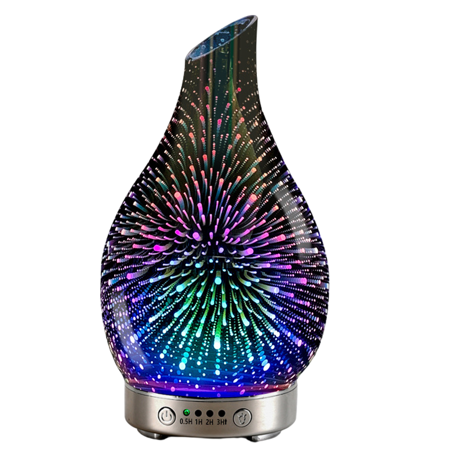 3D Glass Essential Oil Diffuser Aromatherapy Ultrasonic Humidifier Night Light Timer Setting Yoga SPA