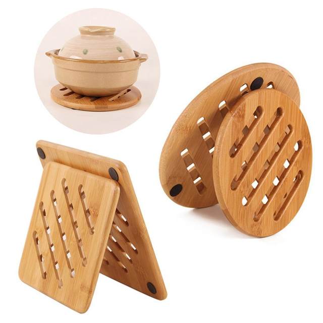 2pcs cast trivet with wooden handle metal hot pan holder hot pads non  serving dishes plates coaster for hot dish pot pans - AliExpress