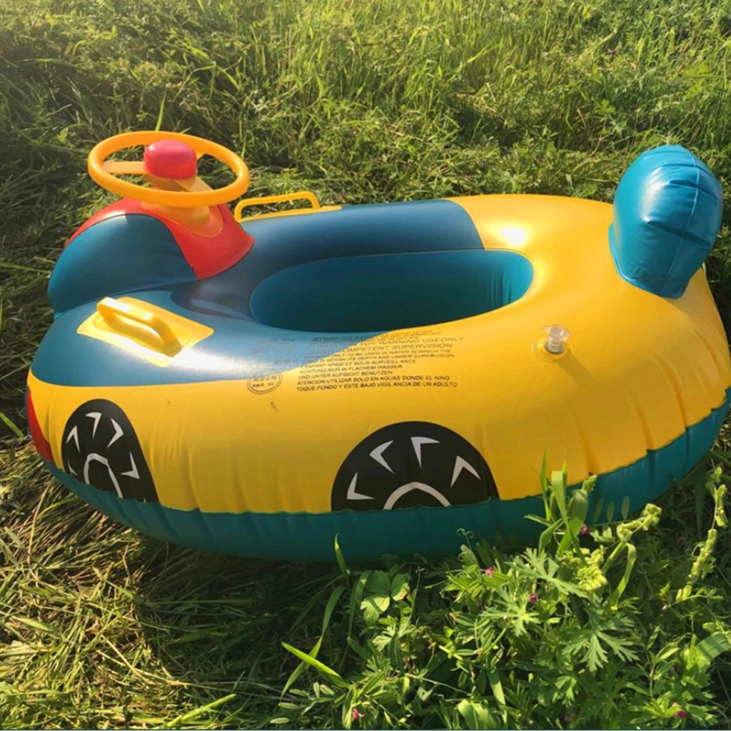 Baby Inflatable Pool Float with Steering Wheel for Boys Girls Beach Supplies