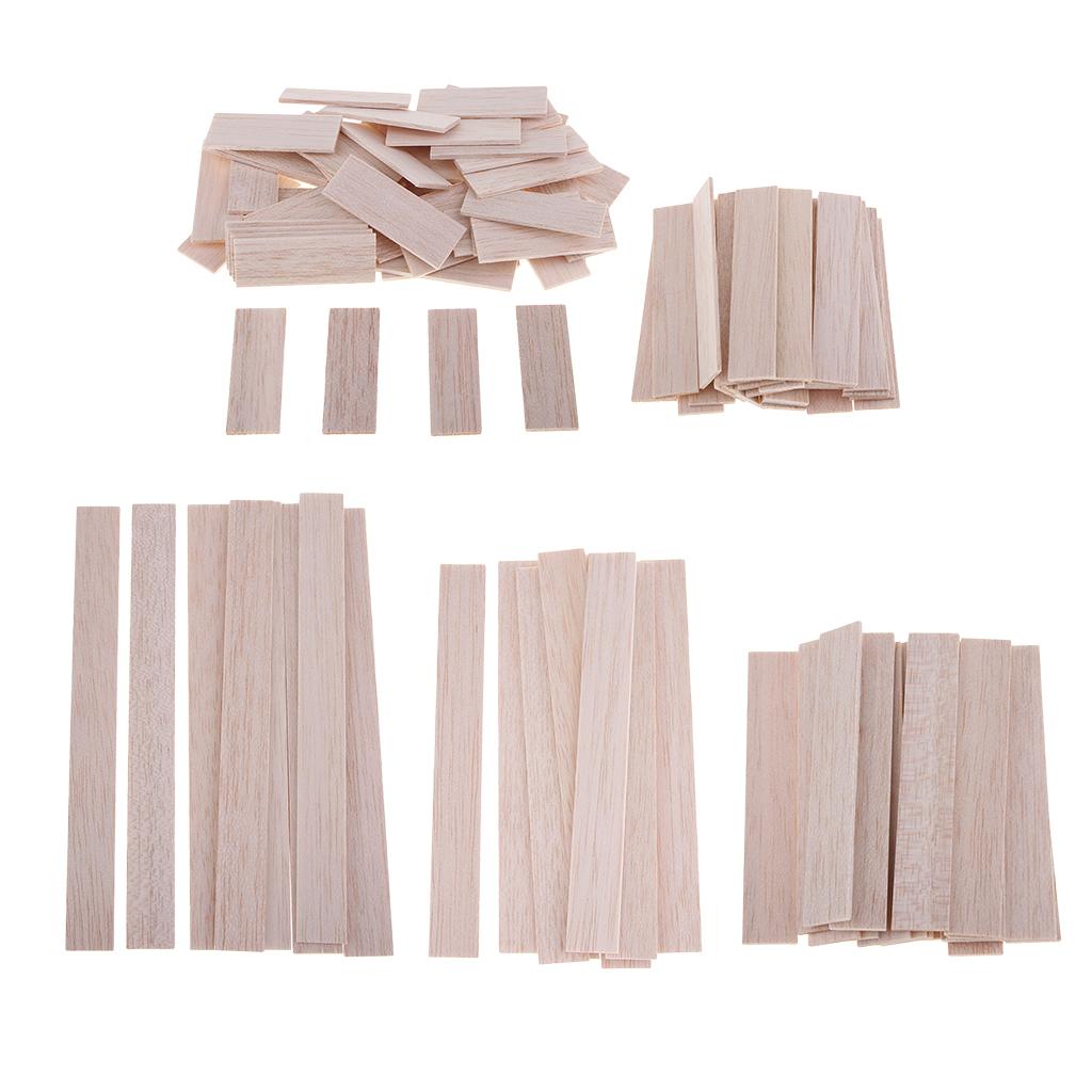 Rectangular Unfinished Balsa Wood Stick Wooden Dowel Rod for Kids Model Making DIY Craft Home Wedding Party Decoration