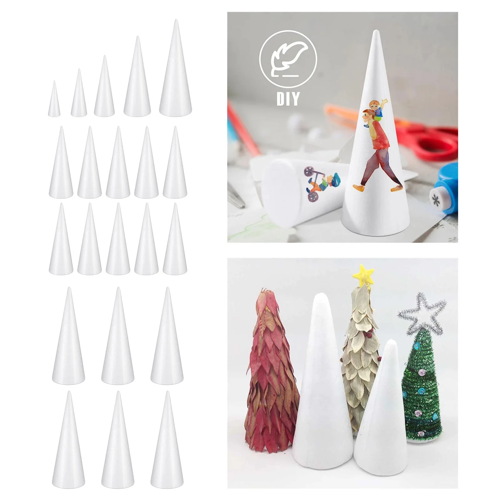 Handmade Craft Cone Shape Styrofoam Material Modelling Art Craft Creative Works for Kids