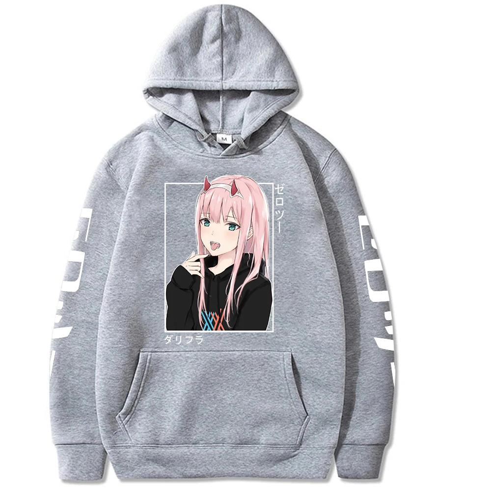 Anime Darling In The Franxx Zero Two Hoodies Harajuku Casual Streetwear Graphic Sweatshirts Unisex Hoodies