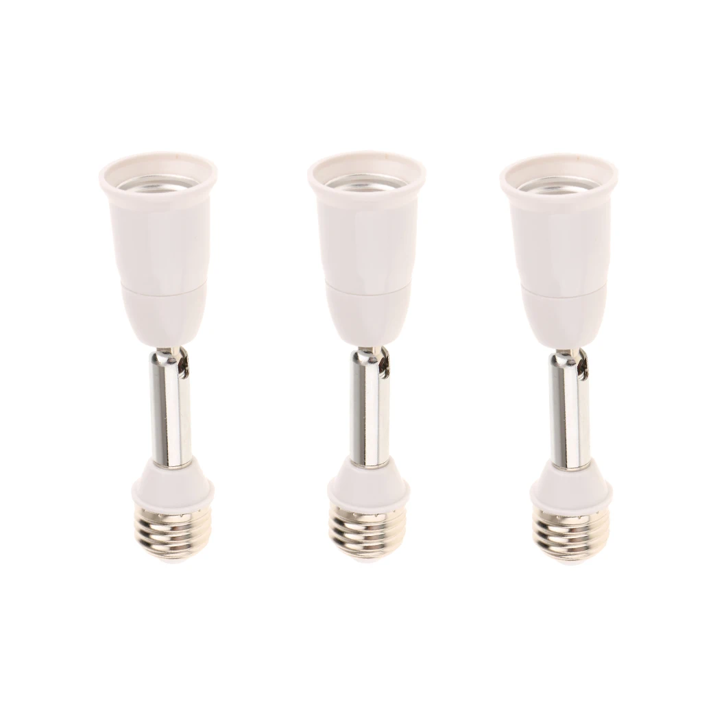 3x E26 to E26 Extension Adapter LED Light Bulb Lamp Holder Converter Screw