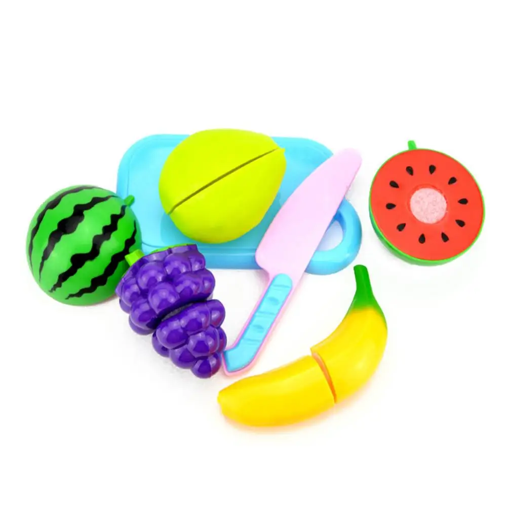 Kids Kitchen Pretend Toy Fruit Vegetable Food Cutting Set Plastic Farm Role Play 