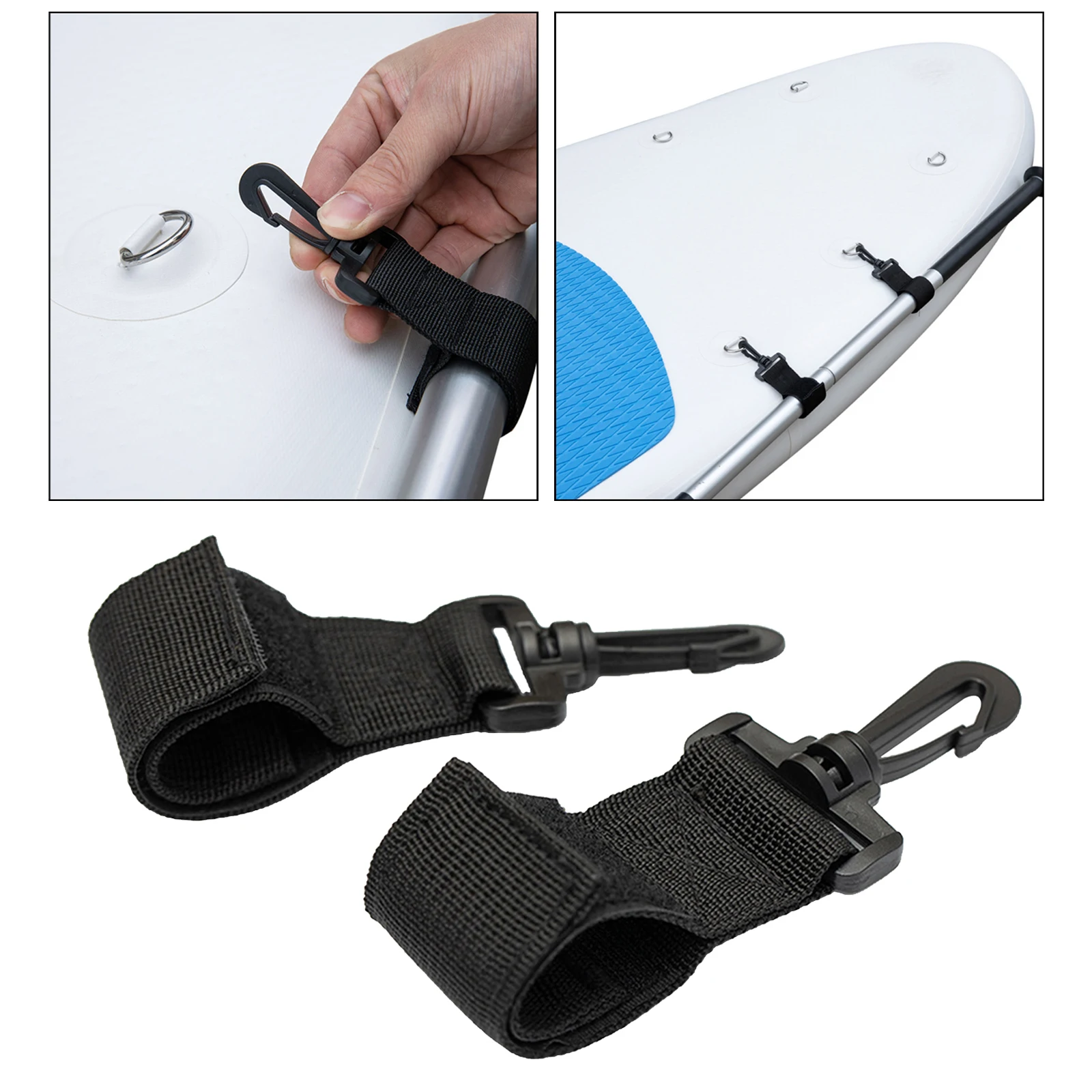 2PCS Kayak Paddle Keeper Oar Strap Attach To Any Place Holder Snap Clip Buckle 