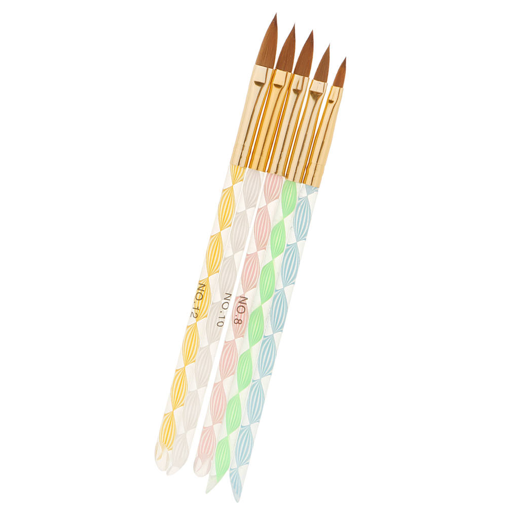 5pcs Arcylic Nail Art Gel Design Pen Painting Gradient Brush Drawing Tool