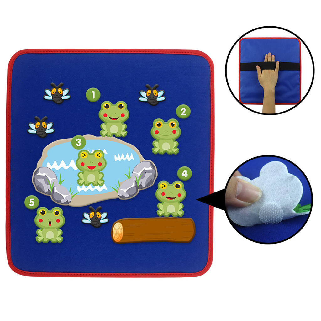 Felt Story Board Kindergarten Children Montessori Flannel Storyboard with Frogs with Figures Toy Home Accessories