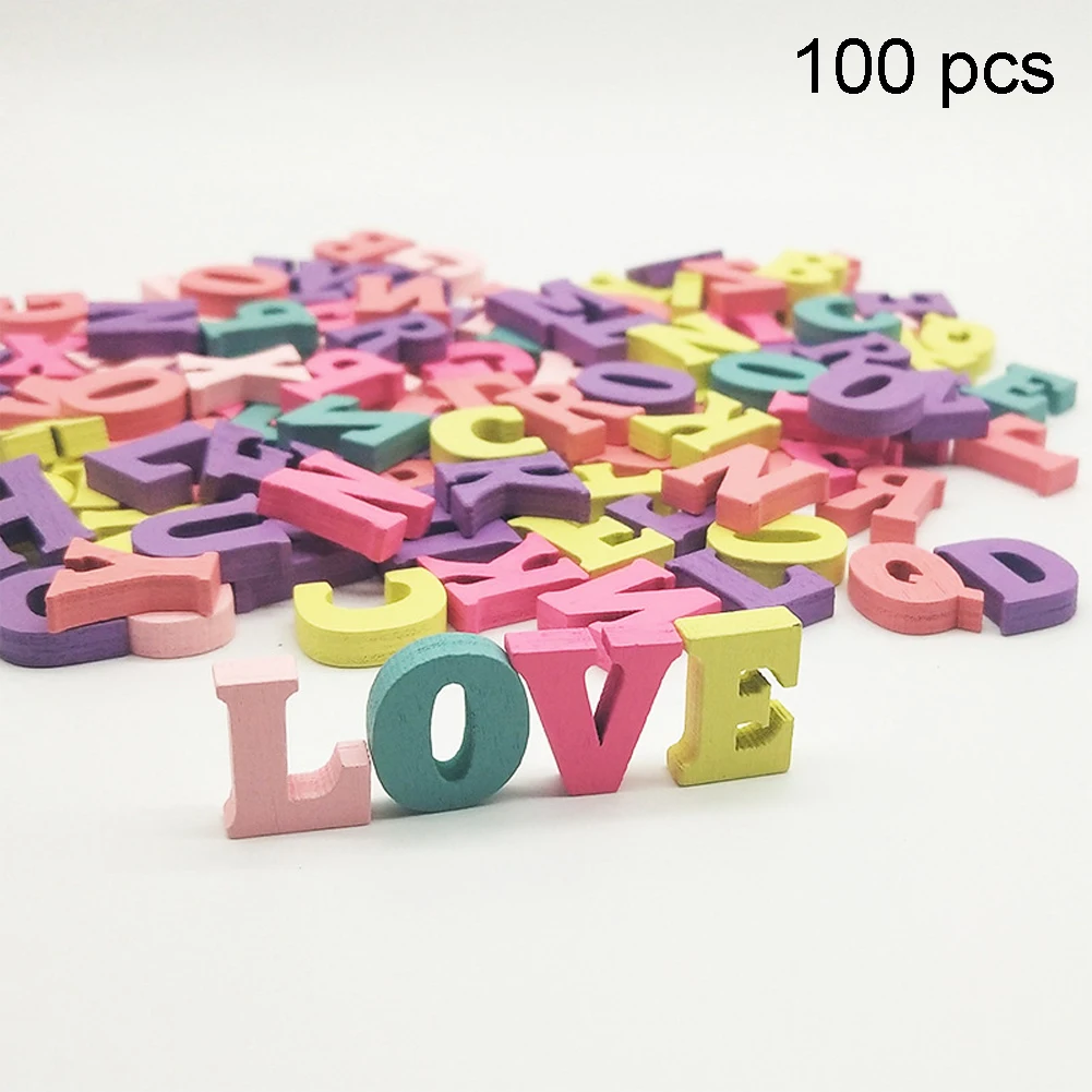 Letters Wooden 15mm High Alphabet Art DIY Craft Wood Lettering 100pcs