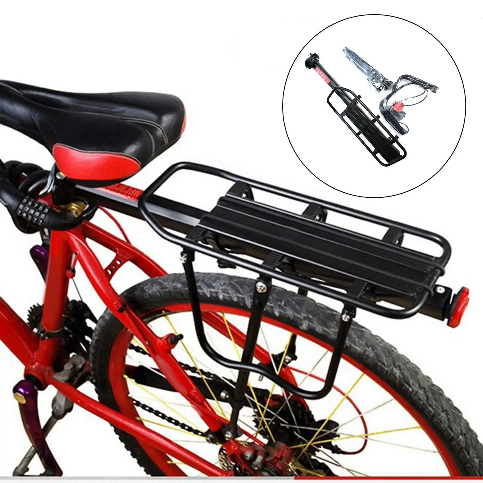 24-29 inch Bicycle Carrier Bike Luggage Cargo Rear Rack Aluminum Alloy Shelf Holder Stand Support Easy to Install