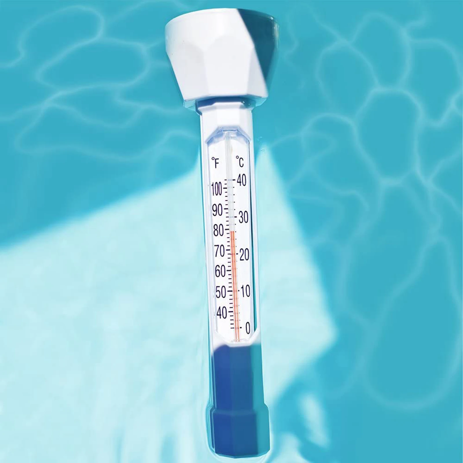 Large Swimming Pool Thermometer, Fish Pond Spa Water Temperature Test Tube Thermometer for Outdoor Indoor Swimming Pools